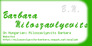 barbara miloszavlyevits business card